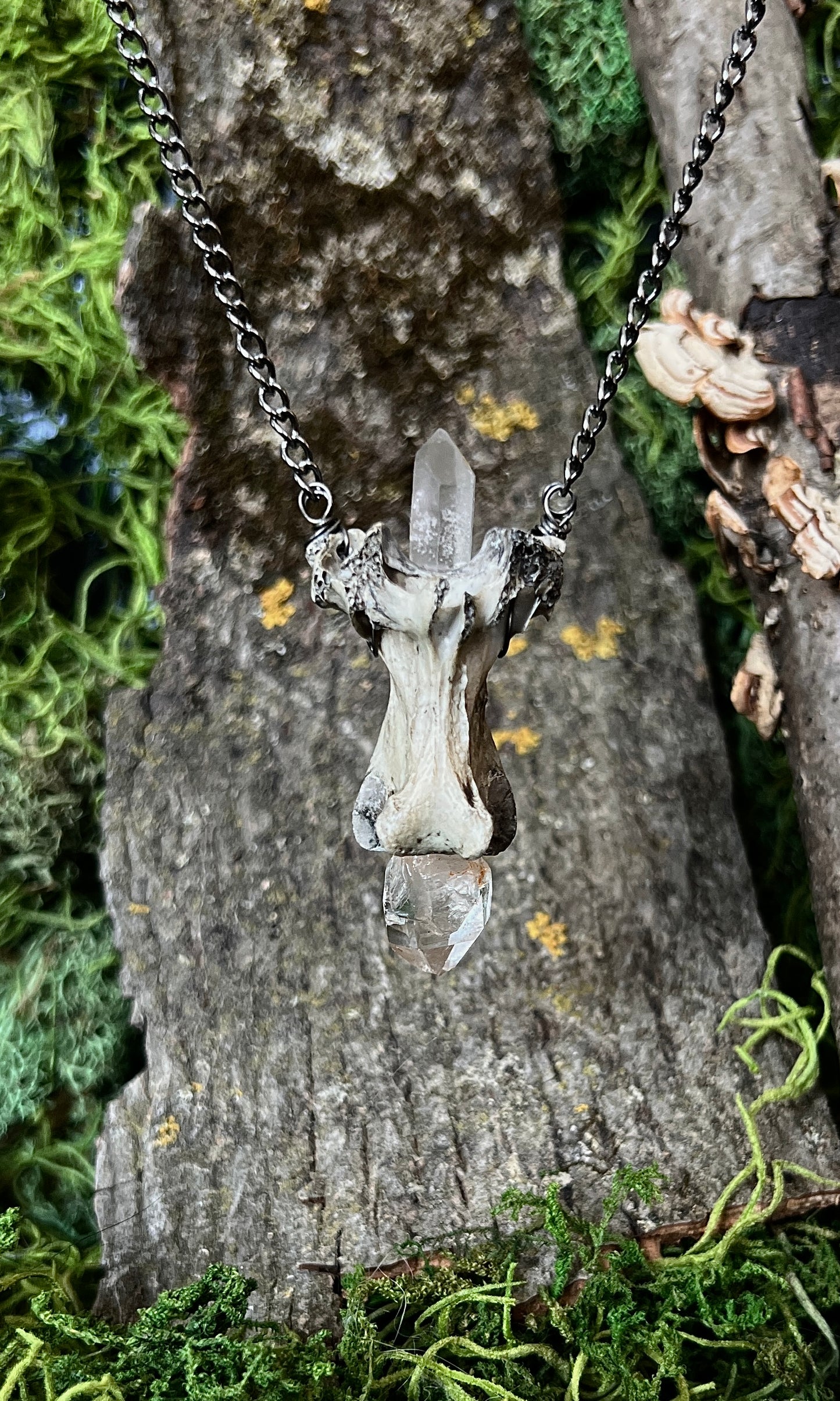 OOAK DOUBLE QUARTZ VERTEBRAE NECKLACE