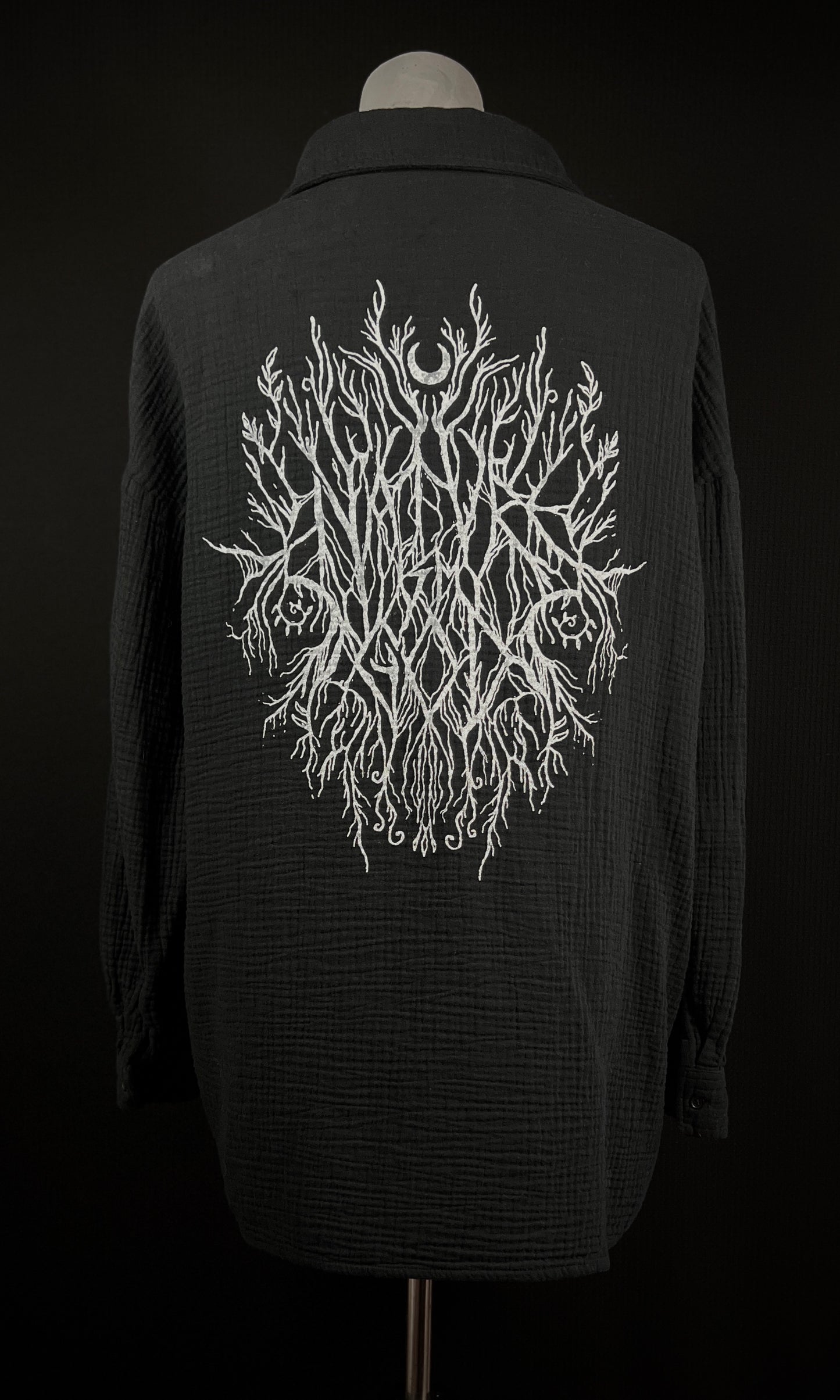 OOAK XL NATURE IS GOD GOAT BUTTON UP