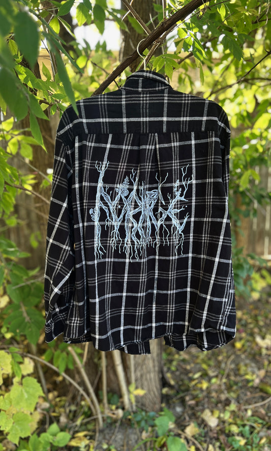 OOAK XL FORAGE PRINTED BLACK FLANNEL