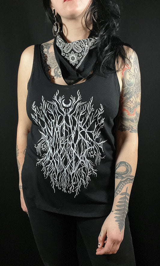 NATURE IS MY GOD METAL SIDE SLIT FLOWY TANK