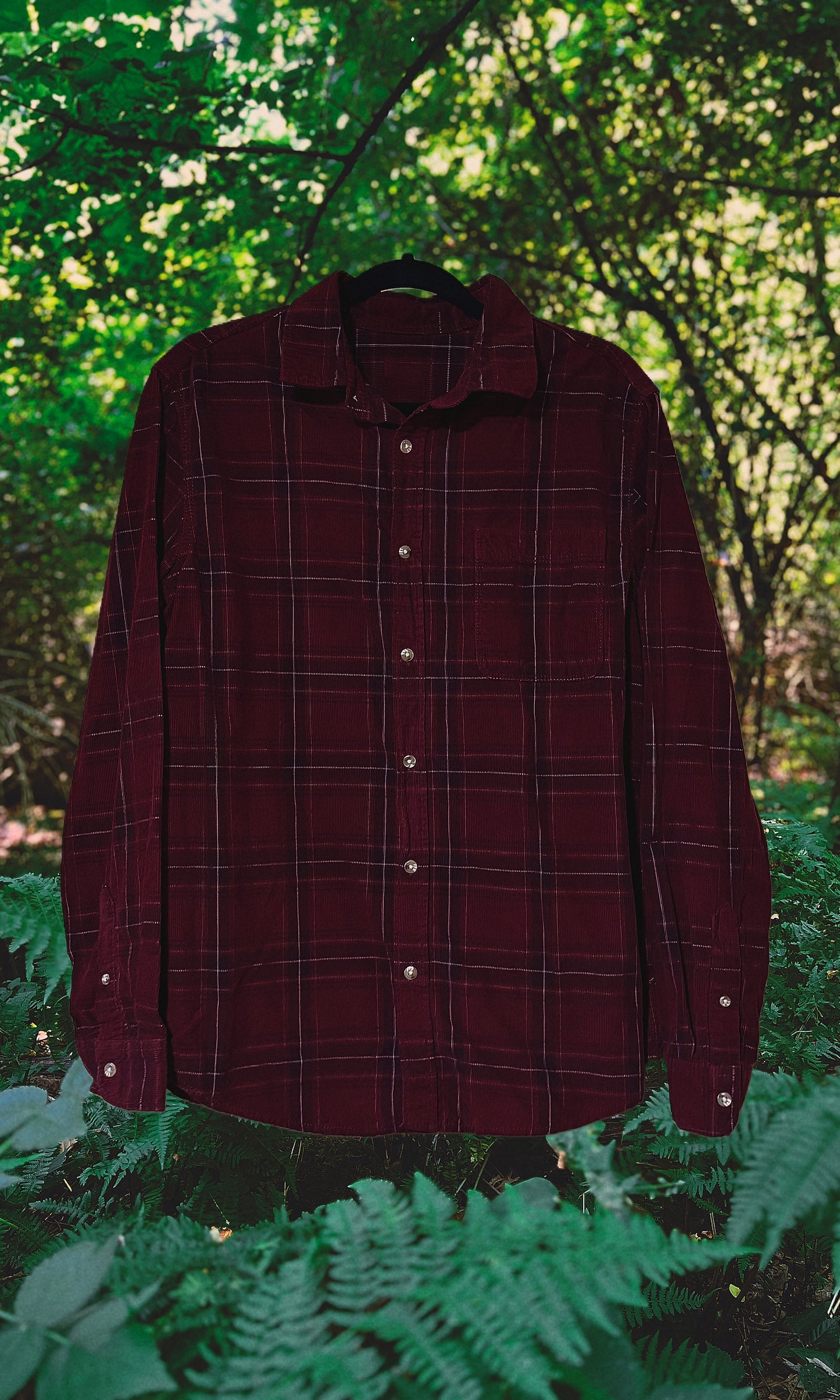 OOAK - L- UNISEX/MENS OUROBOROS CORDEROY BUTTON UP