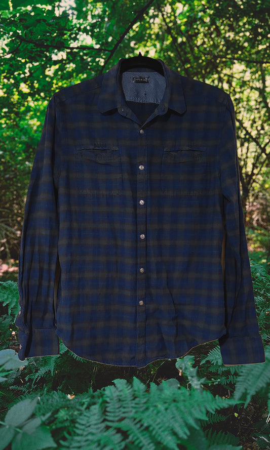 OOAK - M - UNISEX/MENS BLACK NIGHTSHADE FLANNEL
