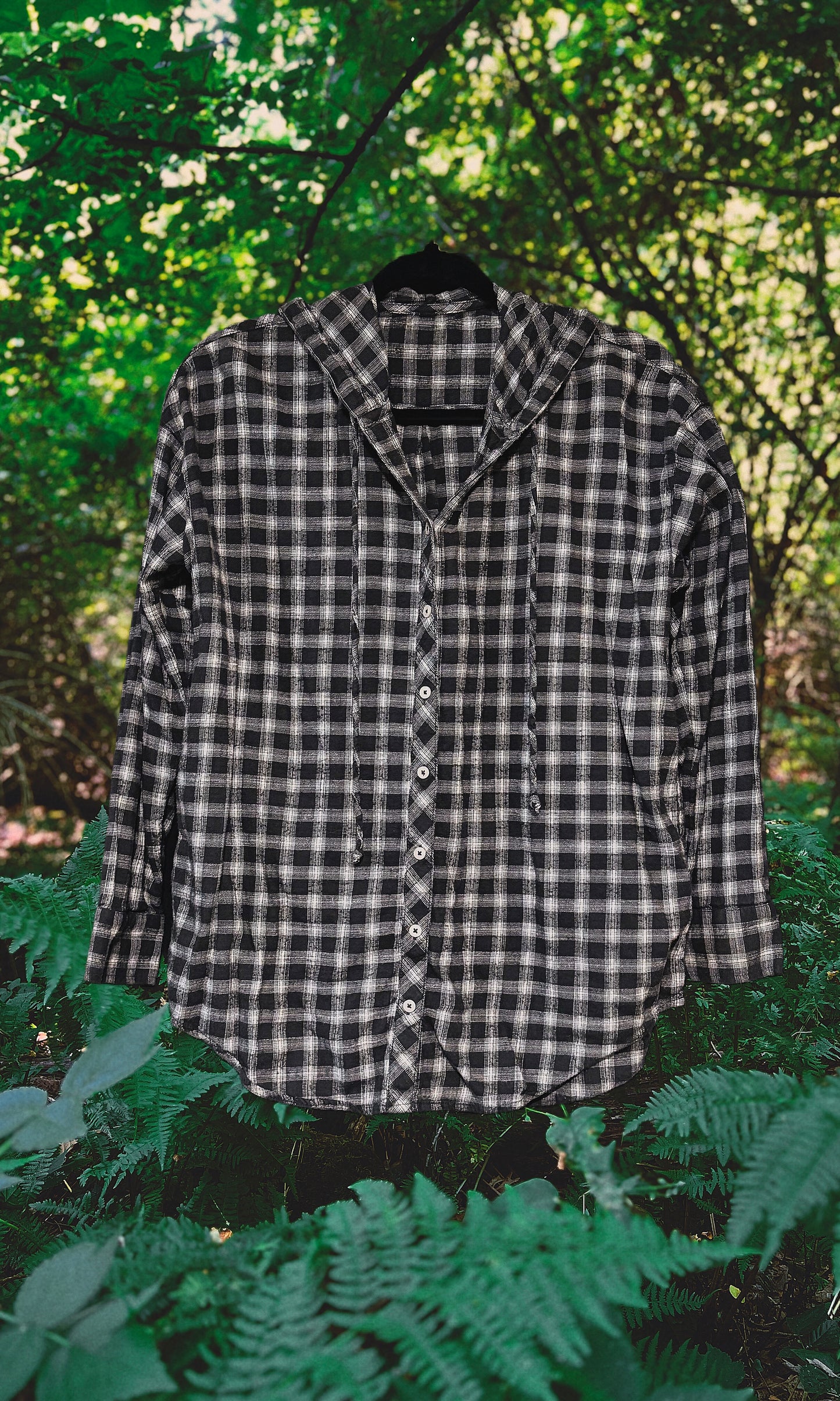 OOAK - L - MEN'S/UNISEX HOODED HAWK FLANNEL