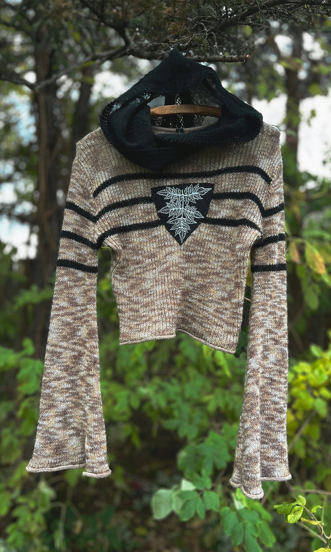 OOAK M POISON HEMLOCK SHIELD SWEATER