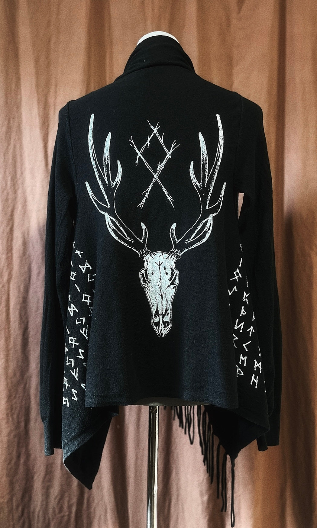 OOAK S ELK SKULL RUNIC SWORD CARDIGAN