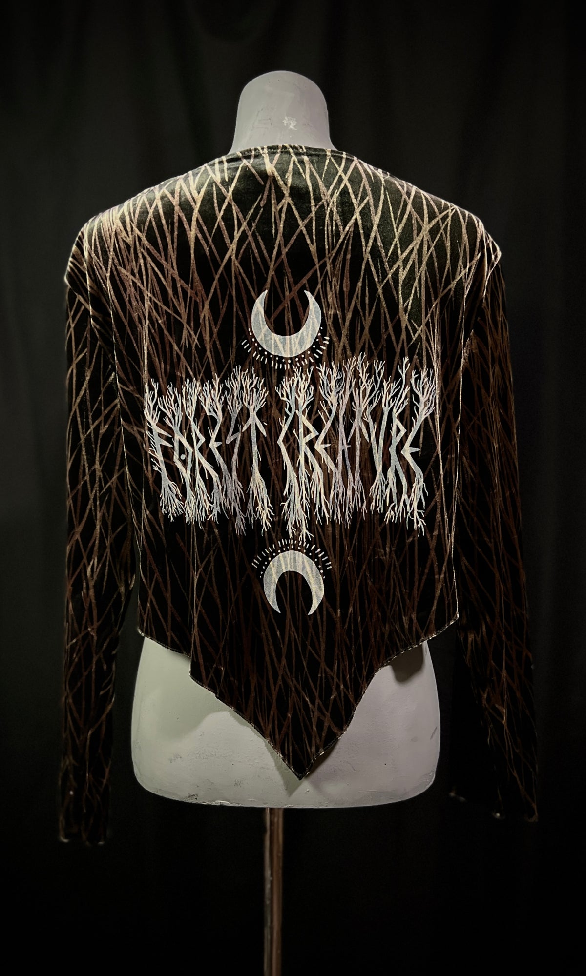OOAK - XL- VELVET FOREST CREATURE CARDIGAN