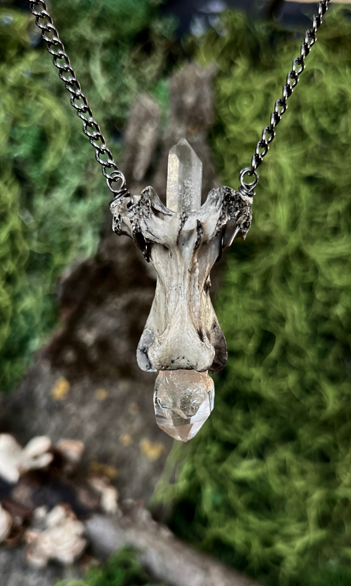 OOAK DOUBLE QUARTZ VERTEBRAE NECKLACE