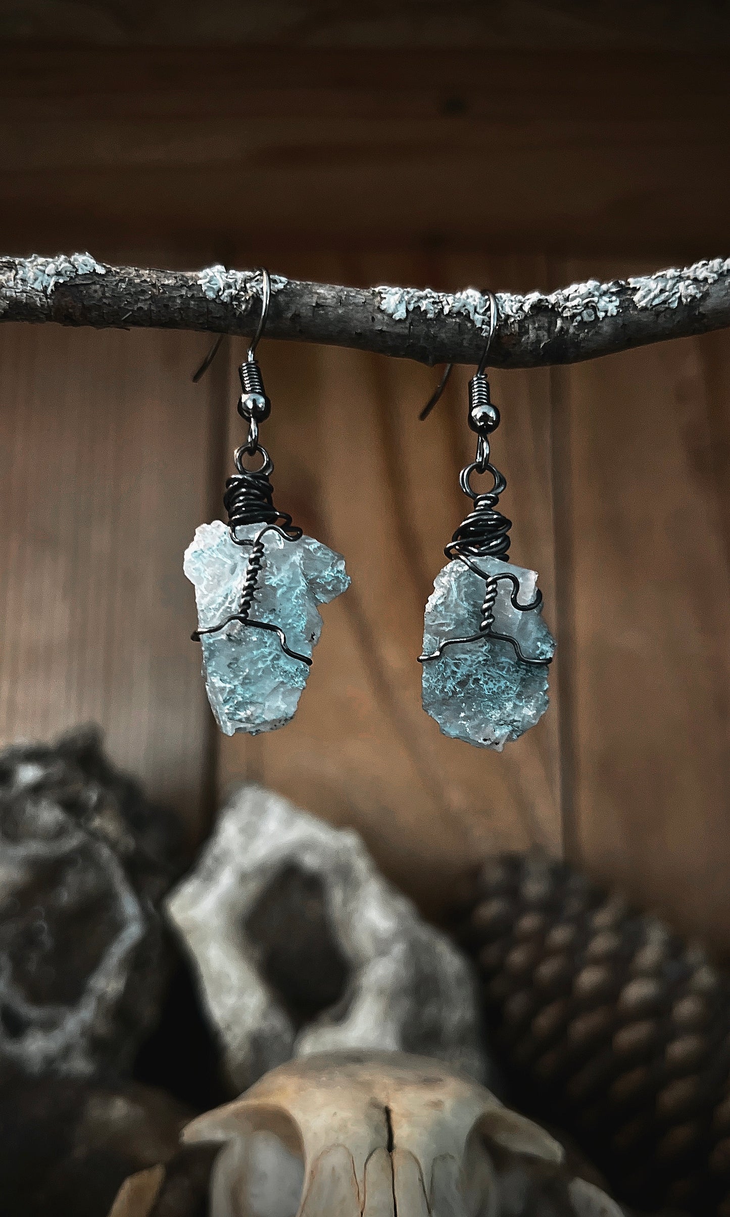 SIMPLE MOSS AGATE EARRINGS