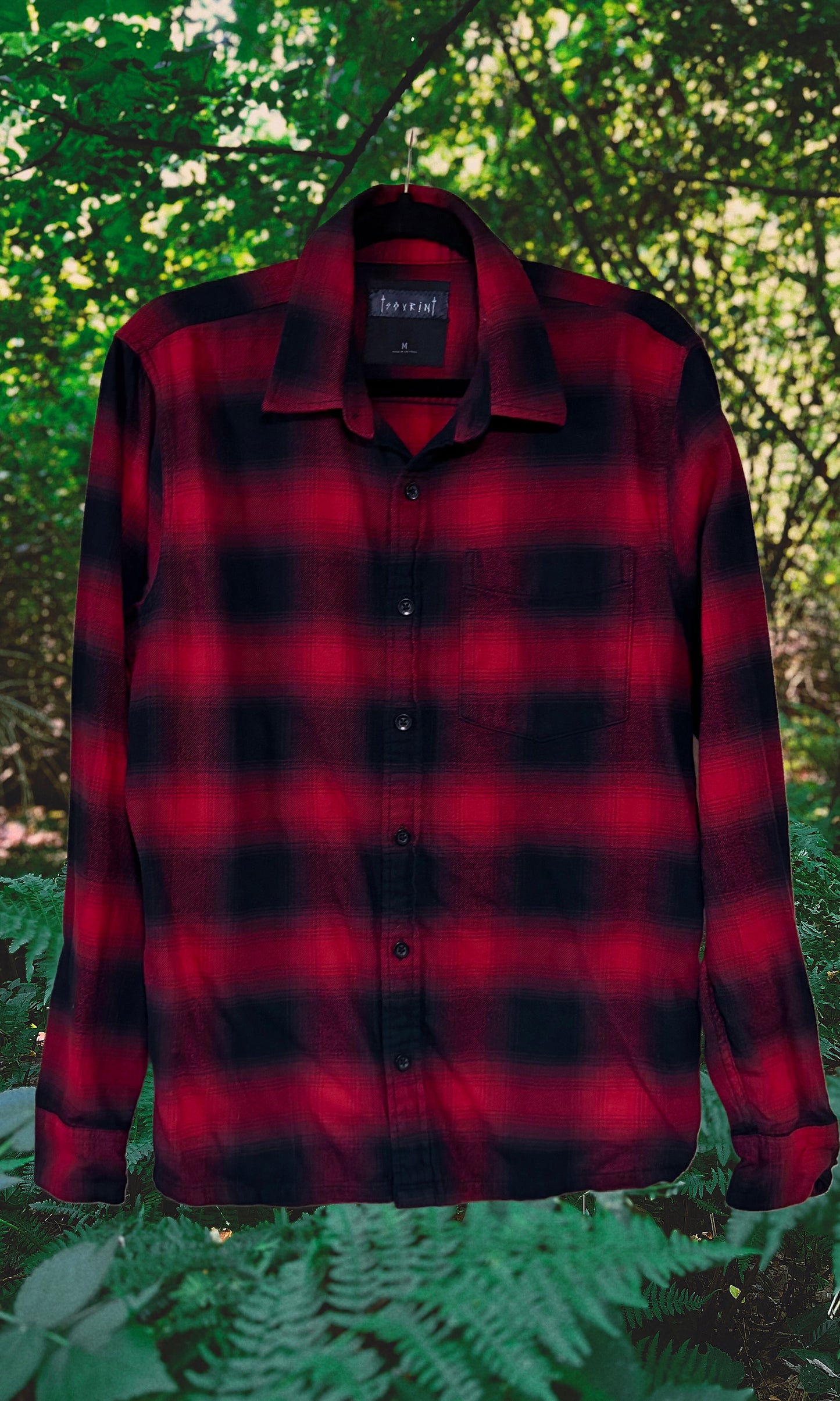 OOAK - L - UNISEX/MENS RED MEDUSA FLANNEL