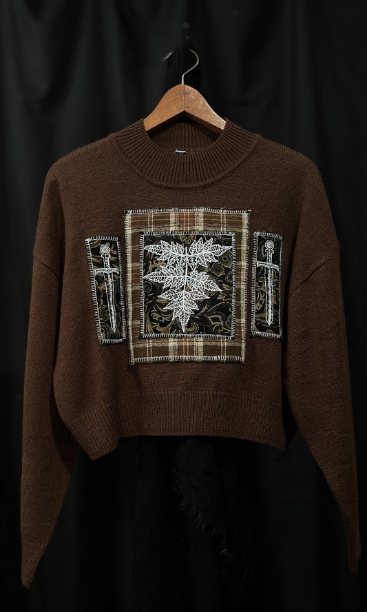 OOAK - L/XL - BROWN POISON HEMLOCK SWORD CROP SWEATER