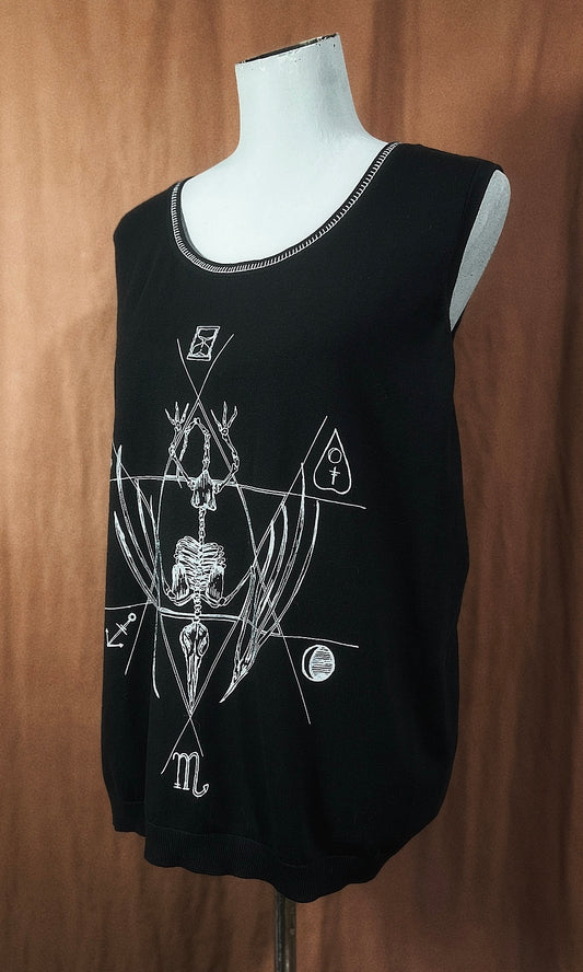 OOAK XXL CREATURE SKELETON SWEATER VEST