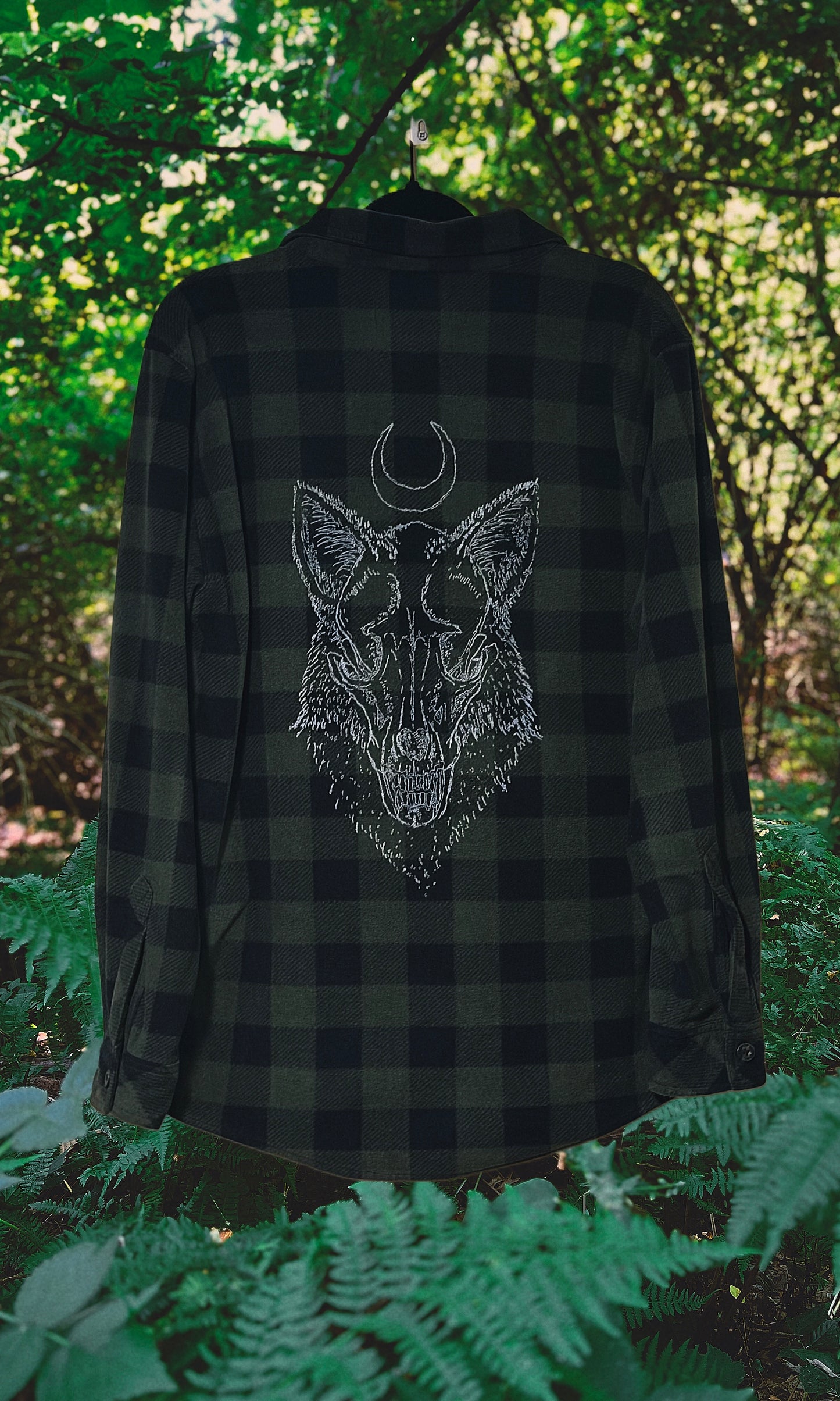 OOAK - L- UNISEX/MENS FOX MOON FLEECE JACKET