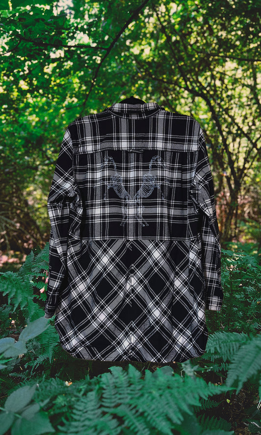 OOAK - XL- UNISEX/MENS DEATH HORSE FLANNEL