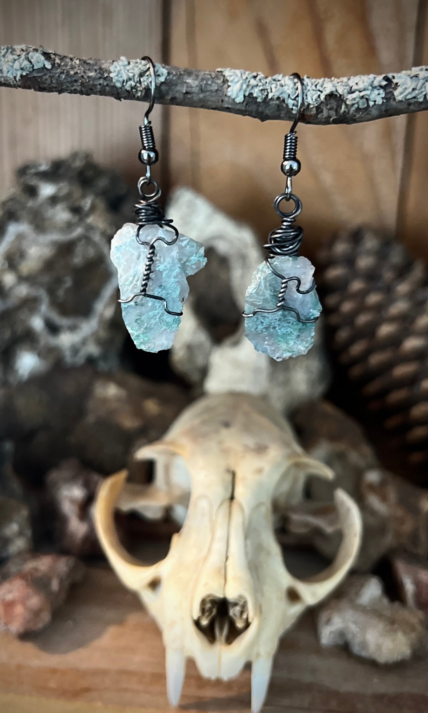 SIMPLE MOSS AGATE EARRINGS