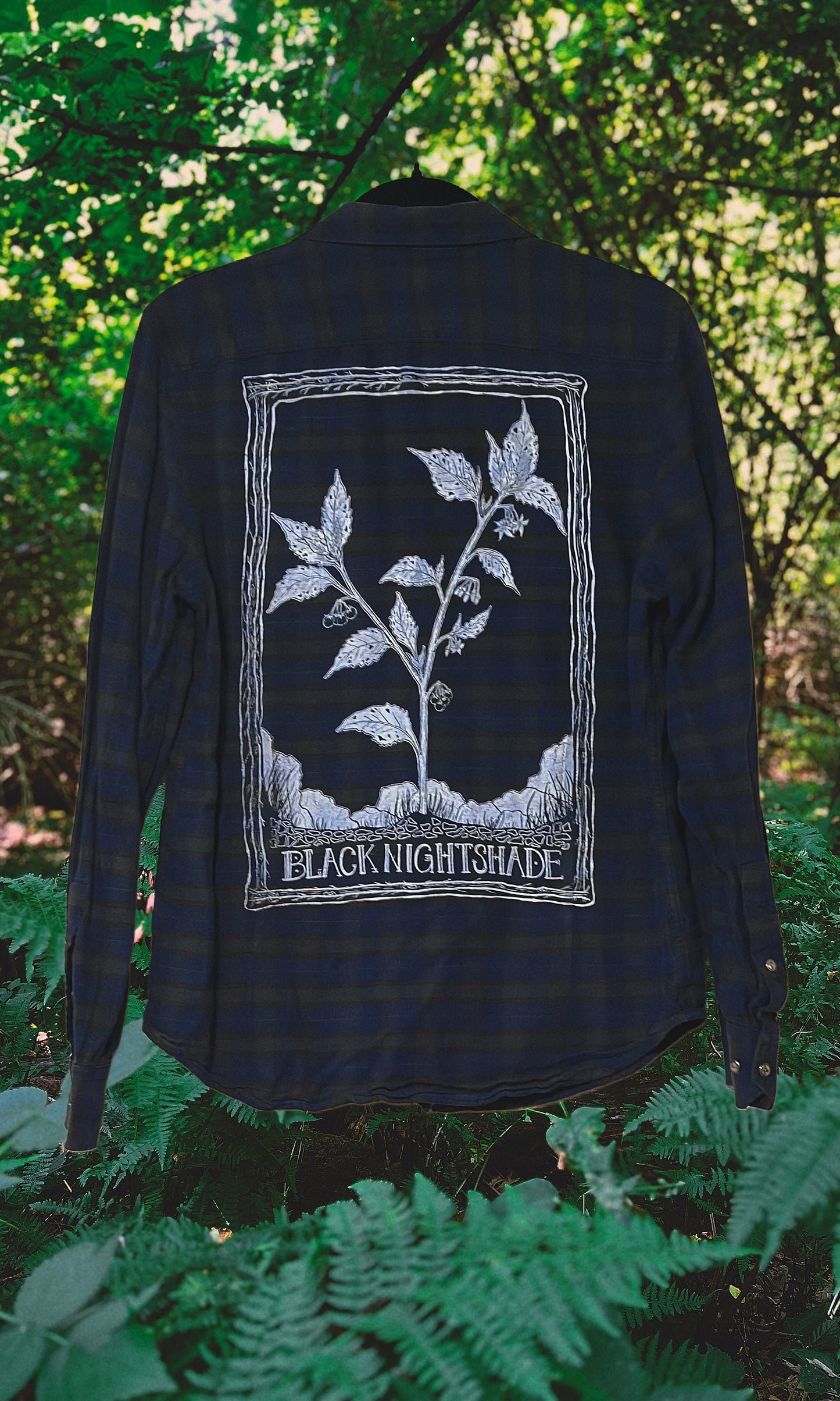 OOAK - M - UNISEX/MENS BLACK NIGHTSHADE FLANNEL