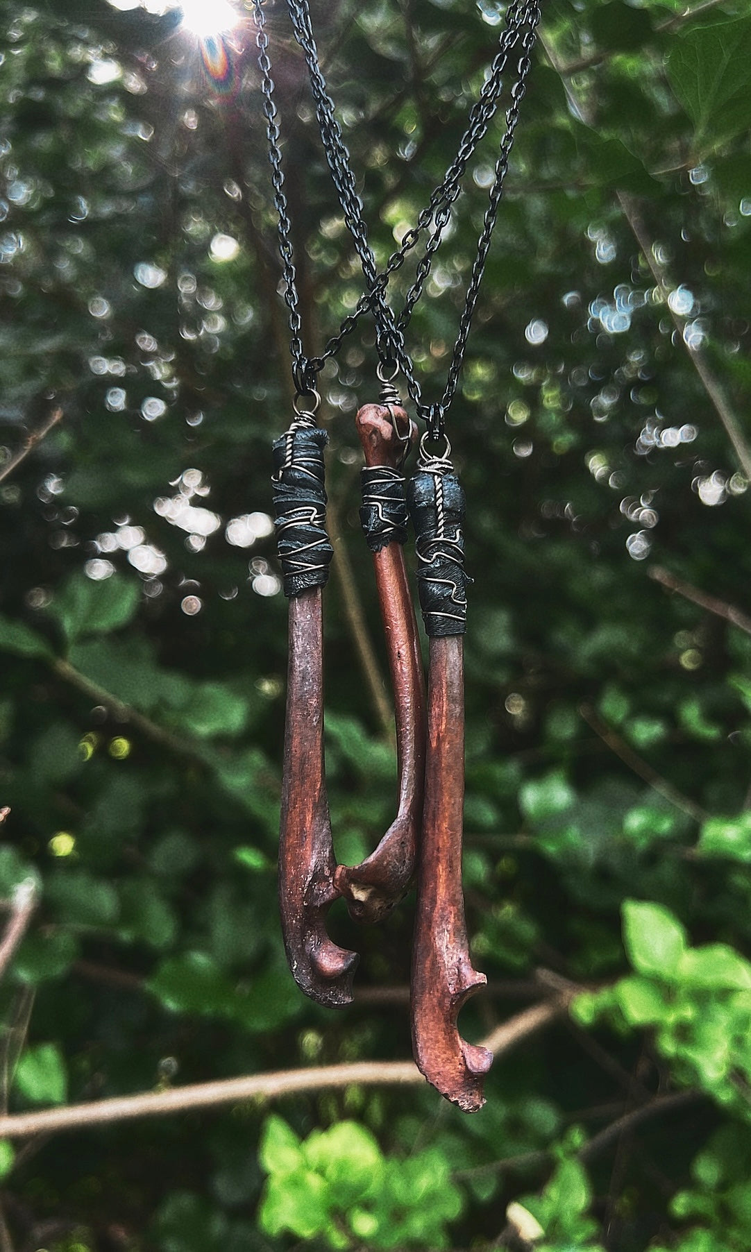 LTD RUN BLACK WALNUT DYED BONE NECKLACE