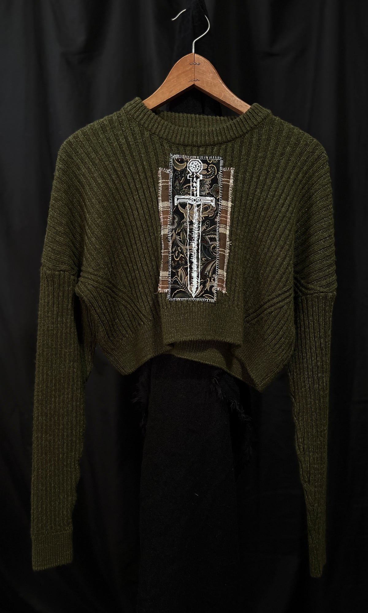 OOAK - L/XL - OLIVE SWORD CROP SWEATER