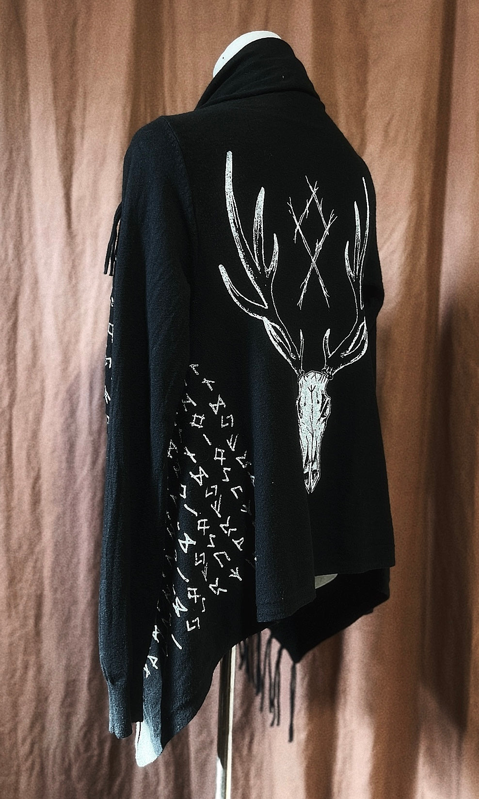 OOAK S ELK SKULL RUNIC SWORD CARDIGAN