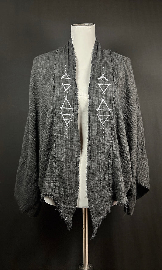 OOAK ONE SIZE ELEMENTAL HAND PAINTED CARDIGAN