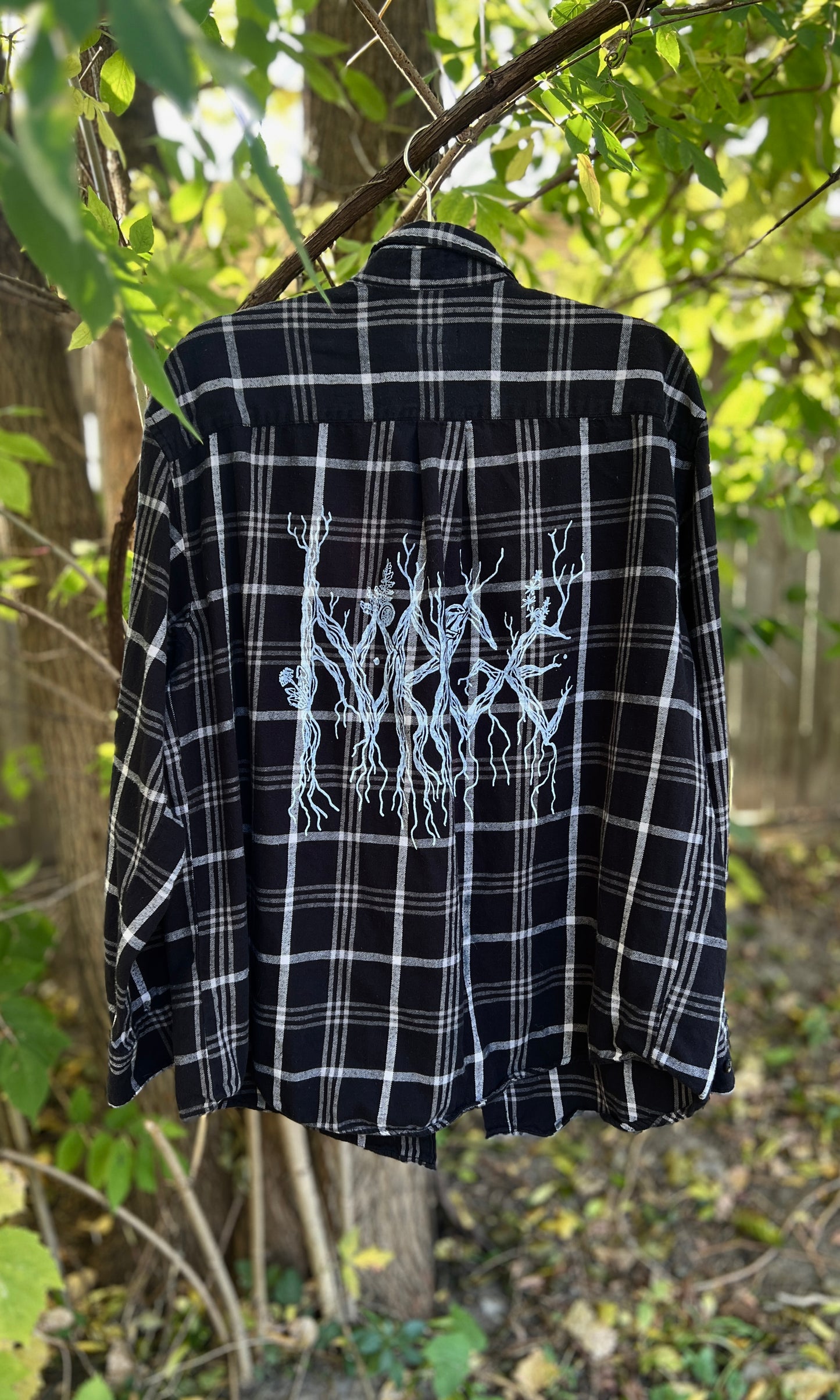 OOAK XL FORAGE PRINTED BLACK FLANNEL