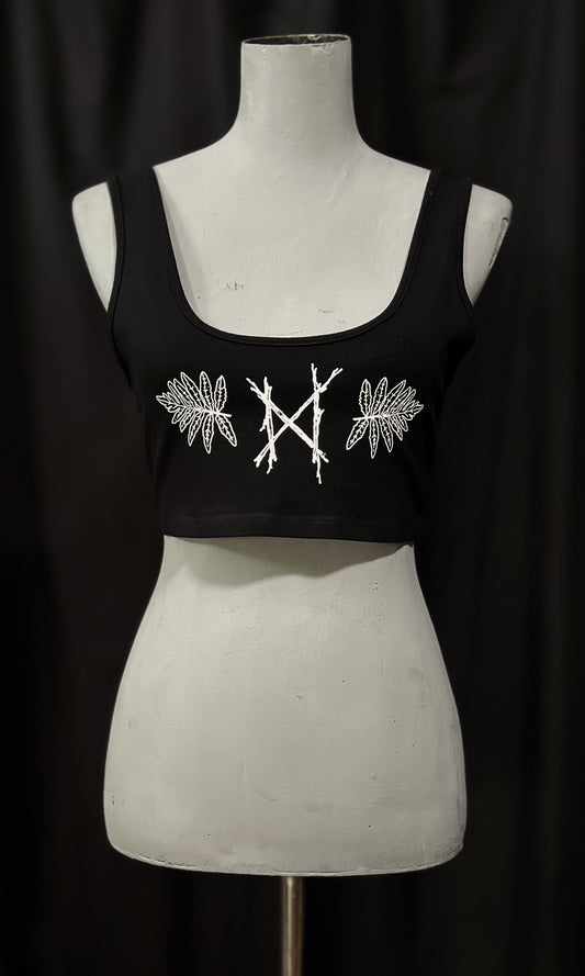 OOAK - S - BLACK SENSITIVE FERN DAGAZ TANK CROP