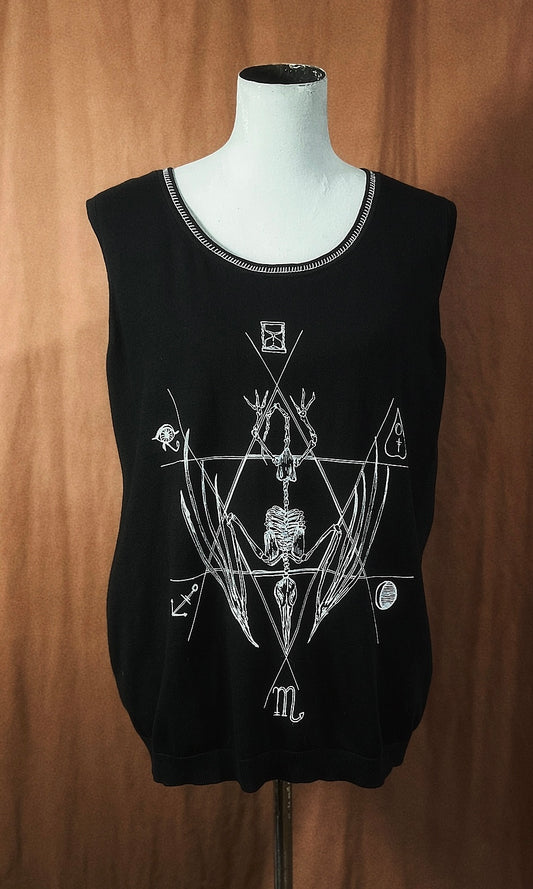 OOAK XXL CREATURE SKELETON SWEATER VEST