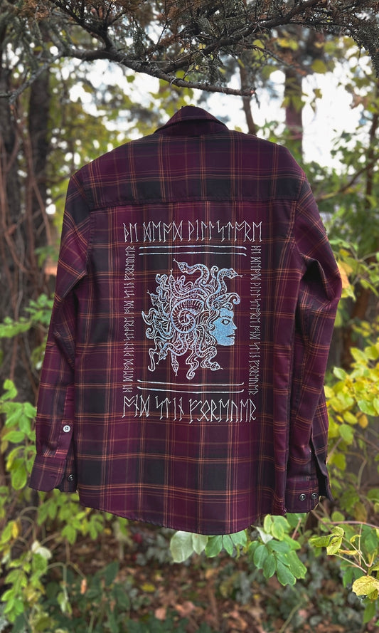 OOAK M MEDUSA UNISEX PRINTED FLANNEL