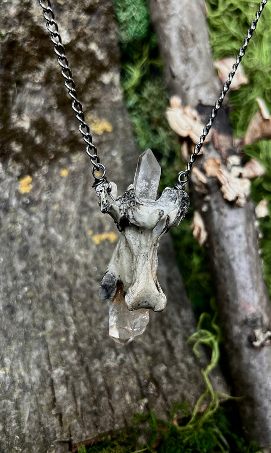 OOAK DOUBLE QUARTZ VERTEBRAE NECKLACE
