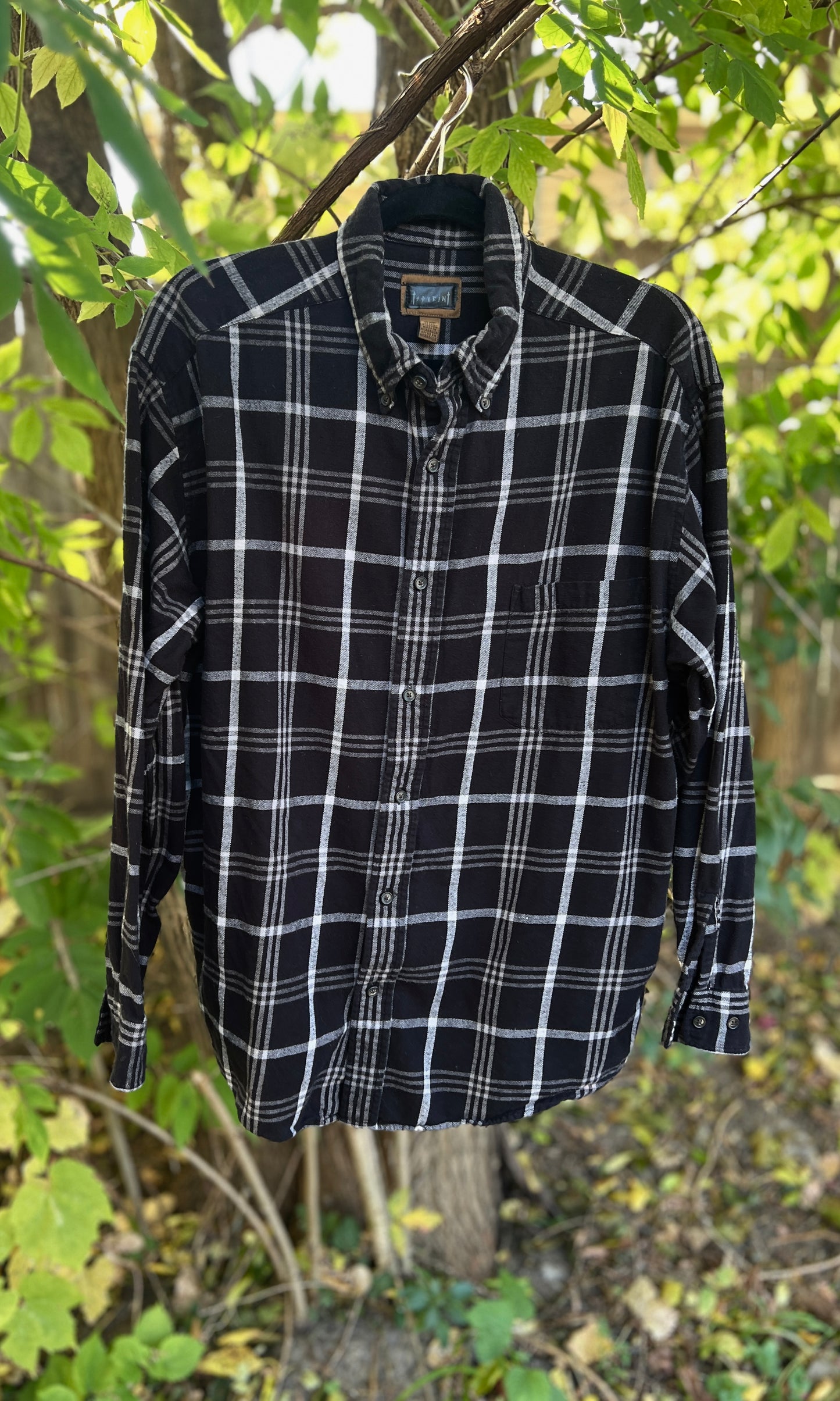 OOAK XL FORAGE PRINTED BLACK FLANNEL
