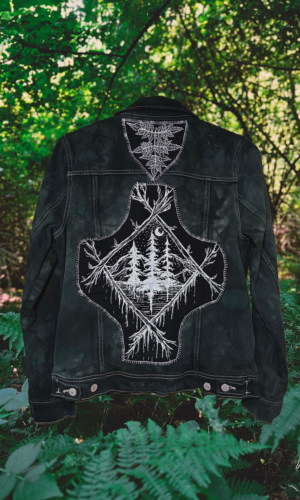 OOAK - M - HAND DYED ETERNAL LANDS DENIM JACKET