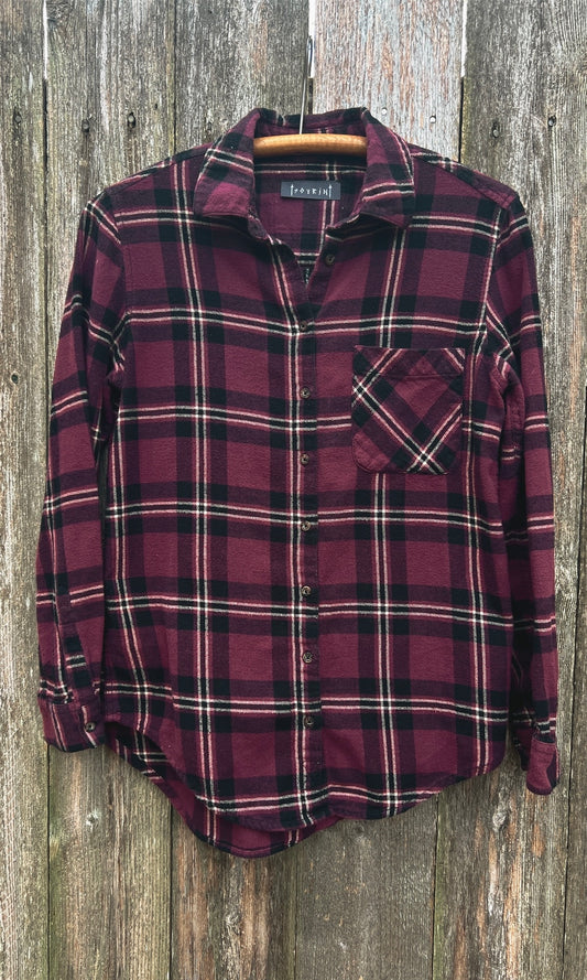 OOAK M MAROON OUROBOROS FLANNEL