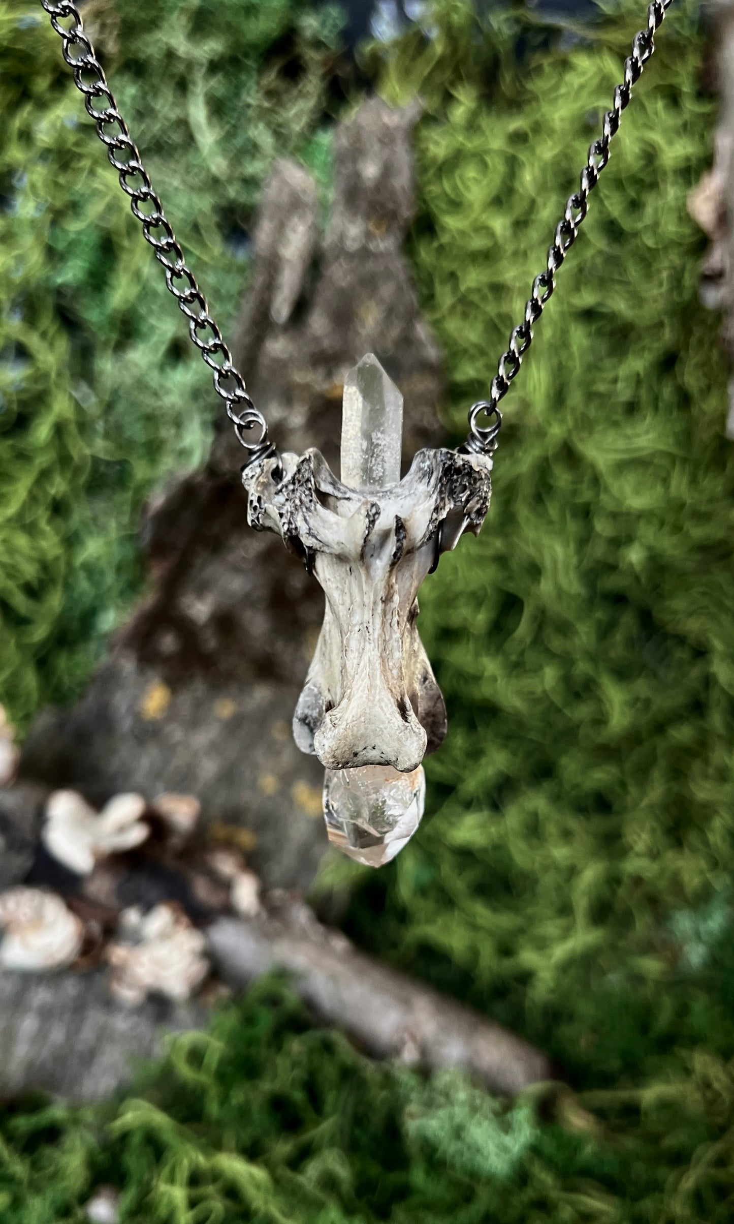 OOAK DOUBLE QUARTZ VERTEBRAE NECKLACE