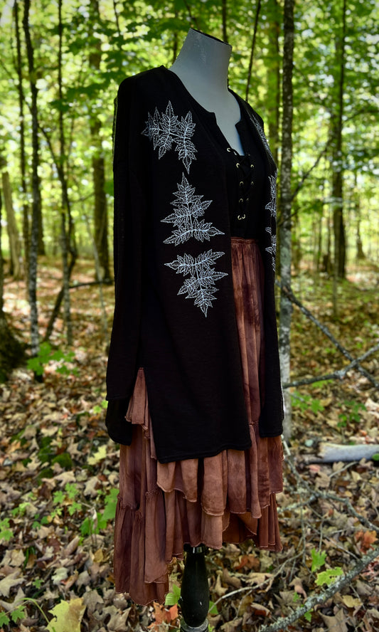 OOAK M POISON HEMLOCK FOREST DWELLER CARDIGAN