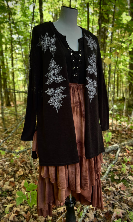 OOAK M POISON HEMLOCK FOREST DWELLER CARDIGAN
