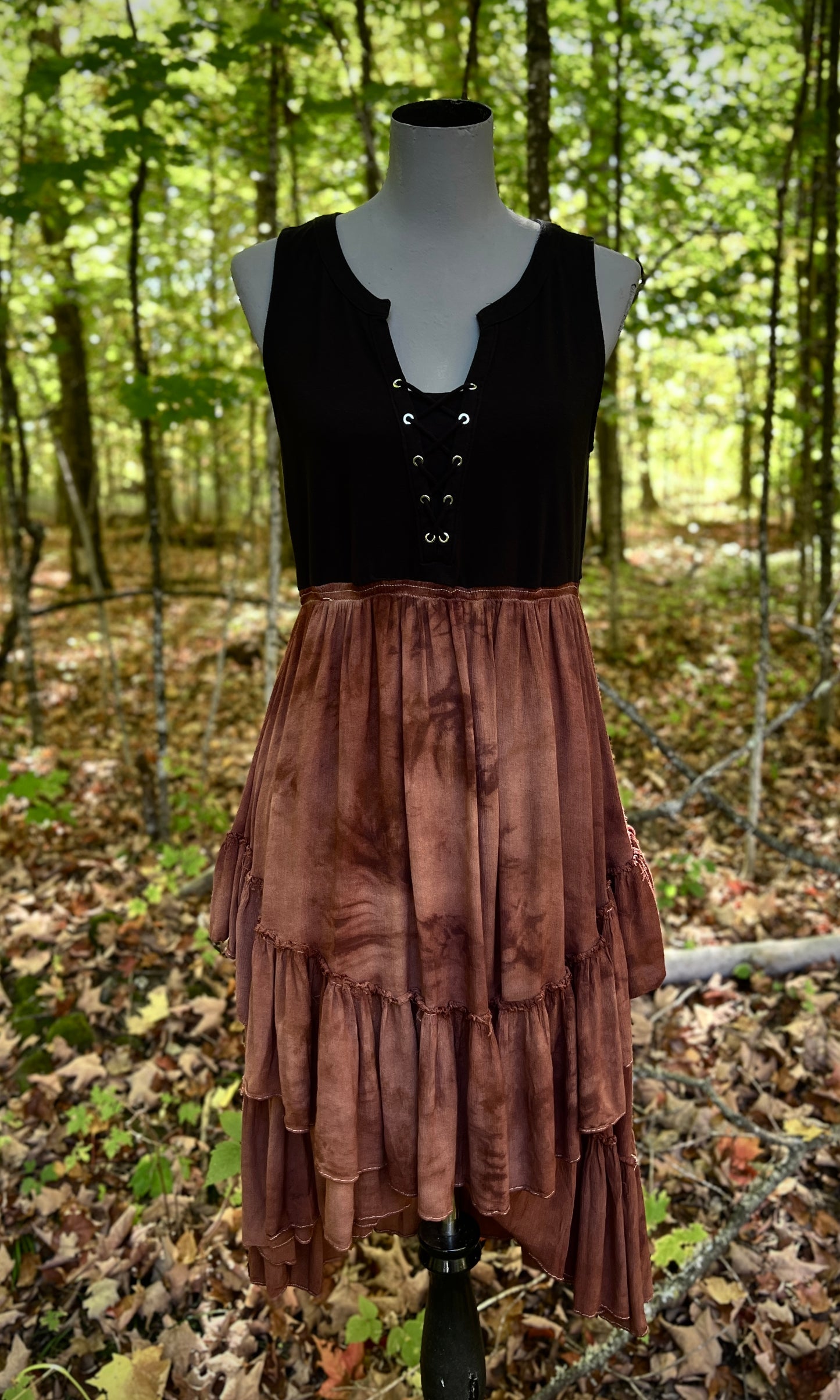OOAK XL LACEUP HAND DYED FAE DRESS