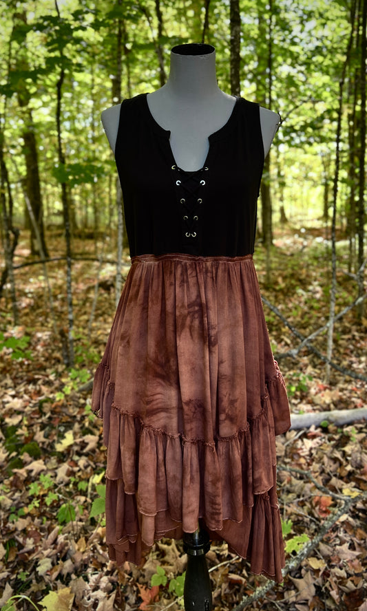 OOAK XL LACEUP HAND DYED FAE DRESS