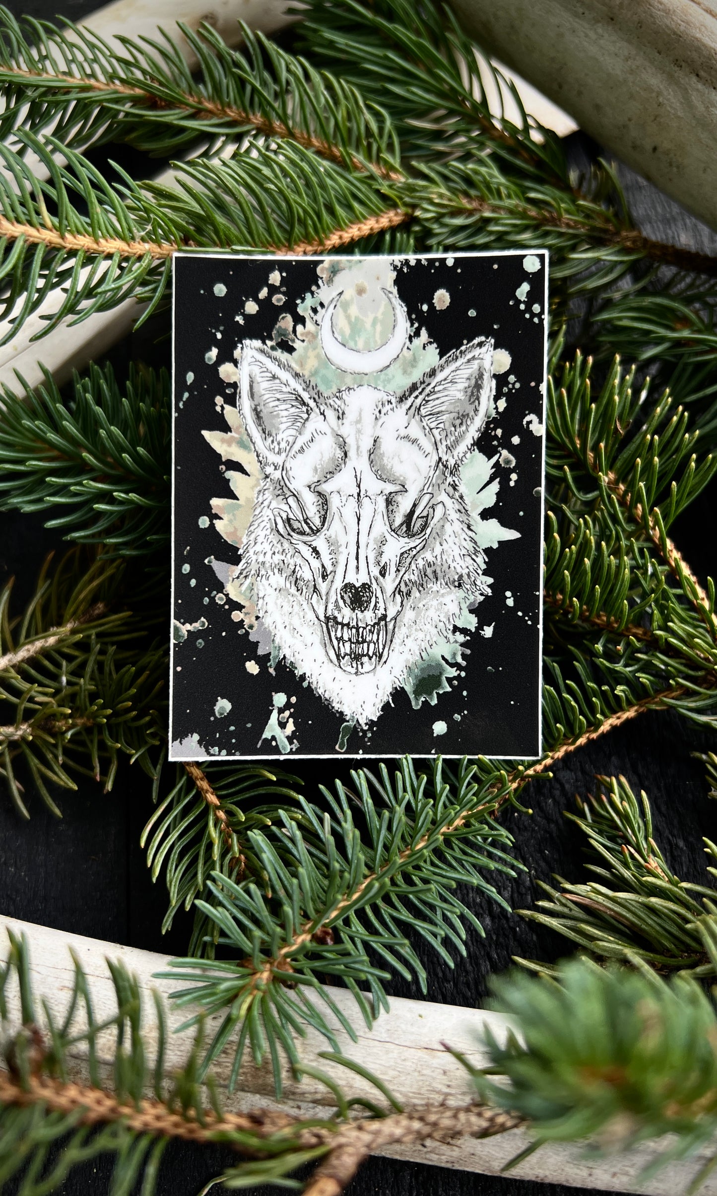 FOX MOON VINYL STICKER