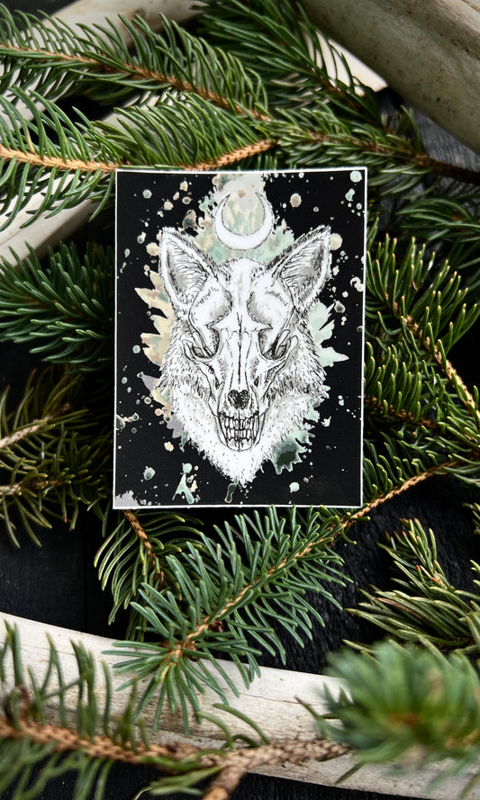 FOX MOON VINYL STICKER